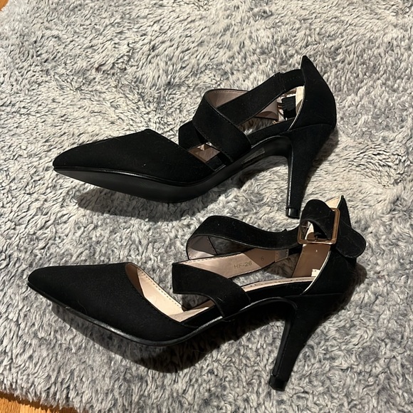 Allegra K crisscross pump/heels, black, 6 - Picture 4 of 5